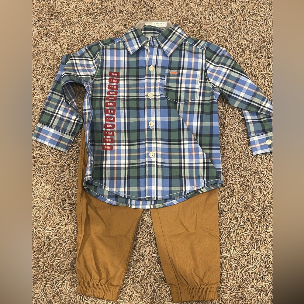 18m button up and pants
